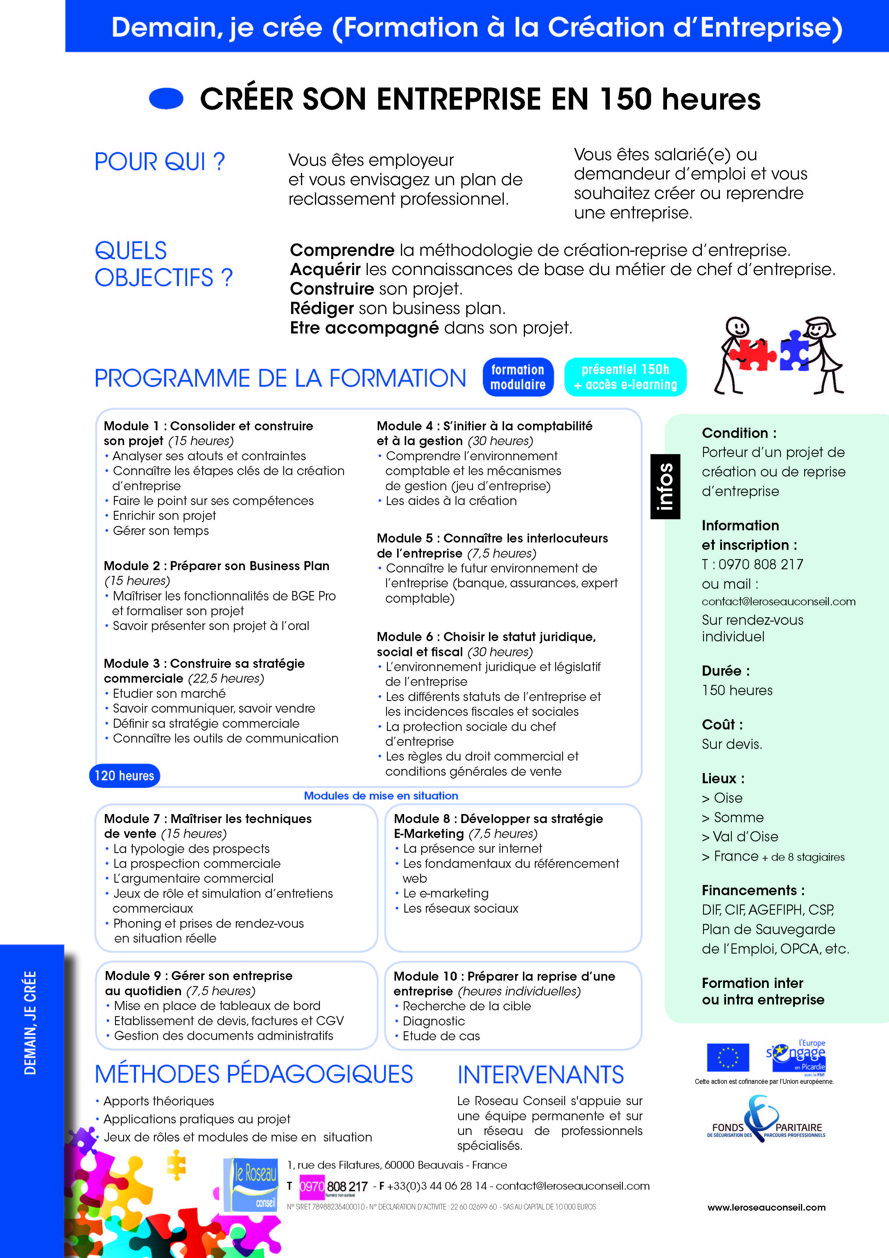 Affiche Formation Demain Je crée - 2014